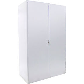 Flush Door Deluxe Storage Bin Cabinet, All-Welded, 48"W x 24"D x 78"H, White