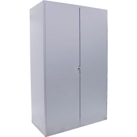 Flush Door Deluxe Storage Bin Cabinet, All-Welded, 36"W x 24"D x 78"H, Silver