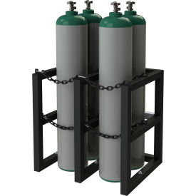 Vertical Gas Cylinder Rack, 4 Vertical Cylinders Capacity, 30"W x 24"D x 30"H