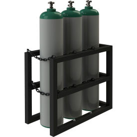 Vertical Gas Cylinder Rack, 3 Vertical Cylinders Capacity, 16"W x 36"D x 30"H