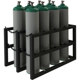 Vertical Gas Cylinder Rack, 8 Cylinders Capacity, 30"W x 48"D x 30"H