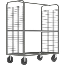2-Sided Stock Picking Cage Cart, 1 Adj. Shelf, 57"L x 30"W, 1600 lb. Cap., Gray
