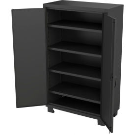Flush Door Heavy Duty Storage Cabinet, All-Welded, 36"W x 24"D x 78"H, Gray