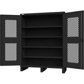 Heavy Duty Stationary Ventilated Cabinet, 60"W x 24"D x 78"H, All-Welded, Black