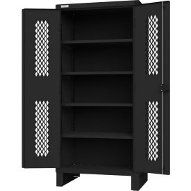 Heavy Duty Stationary Ventilated Cabinet, 36"W x 24"D x 78"H, All-Welded, Black