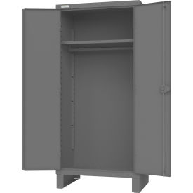 Heavy Duty Storage Cabinet with Hanger Bar, 36"W x 24"D x 78"H, Gray, All-Welded