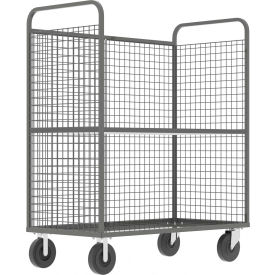 3-Sided Stock Picking Cage Cart, 1 Adjustable Shelf, 57"L x 30"W, 1600 lb. Capacity, Gray
