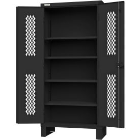 Heavy Duty Stationary Ventilated Cabinet, 36"W x 18"D x 78"H, All-Welded, Black
