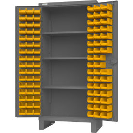 Heavy Duty Bin Storage Cabinet, 94 Bins, All-Welded, 36"W x 24"D x 78"H, Gray