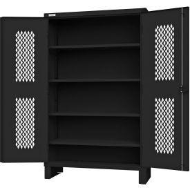 Heavy Duty Stationary Ventilated Cabinet, 48"W x 18"D x 78"H, All-Welded, Black