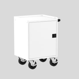 Mobile Workbench with 2 Shelves & 1 Door, 28"W x 21"D, White