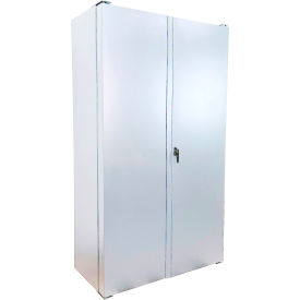 Deep Door Deluxe Storage Bin Cabinet, 24 Bins, All-Welded, 48"W x 24"D x 78"H, White