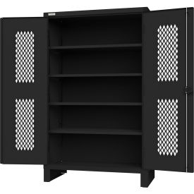 Heavy Duty Stationary Ventilated Cabinet, 48"W x 24"D x 78"H, All-Welded, Black