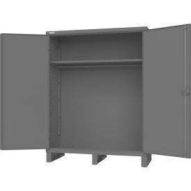 Heavy Duty Storage Cabinet with Hanger Bar, 60"W x 24"D x 78"H, Gray, All-Welded