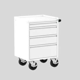 Mobile Workbench with 4 Drawers, 28"W x 21"D, White