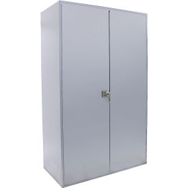Flush Door Deluxe Electronic Locking Cabinet, All-Welded, 36"W x 24"D x 78"H, Silver
