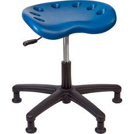 Polyurethane Tractor Stool, Blue Seat/Black Base