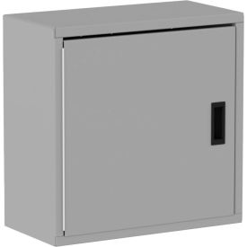 Wall Mountable Storage Cabinet 24"W x 12"D x 24"H, All-Welded, Silver, LH