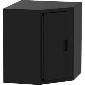 Corner Wall Mountable Storage Cabinet, 21"W x 21"D x 24"H, All-Welded, Black