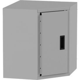 Corner Wall Mountable Storage Cabinet, 21"W x 21"D x 24"H, All-Welded, Silver