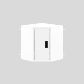 Corner Wall Mountable Storage Cabinet, 21"W x 21"D x 24"H, All-Welded, White