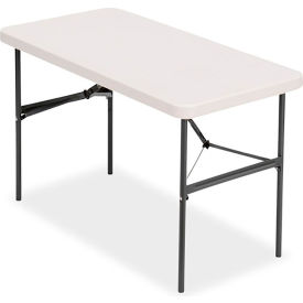 Commercial Plastic Folding Table, 24" x 48", Platinum Granite