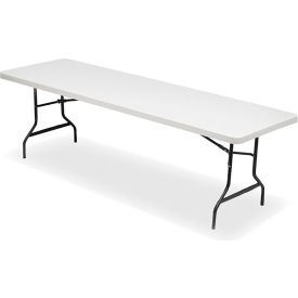 Iceberg IndestrucTable Commercial Plastic Folding Table, 30" x 96", Platinum Granite