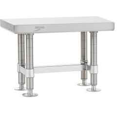 Gowning Bench with 4 Legs, 24"W x 12"D x 18"H, Silver