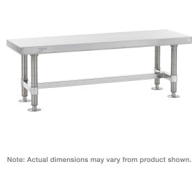 Gowning Bench with 4 Legs, 60"W x 16"D x 18"H, Silver