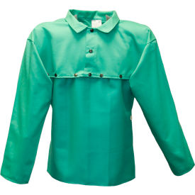 Flame Resistant Cotton Cape Sleeves with Collar, 14"L, L, Green