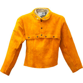 Leather Cape Sleeve with Collar, 14"L, L, Gold