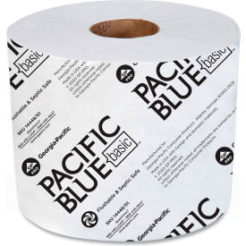 Pacific Blue Basic Bathroom Tissue, 1-Ply, White, 1500/Roll, 48/Case