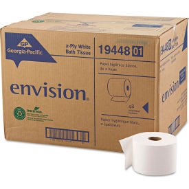 Pacific Blue Basic Bathroom Tissue, 2-Ply, White, 1000/Roll, 48/Case