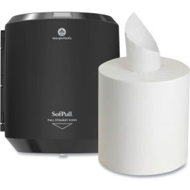 SofPull Center Pull Hand Towel Dispenser, Black