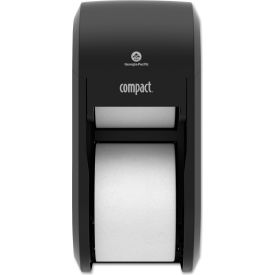 Compact Vertical 2-Roll Coreless Tissue Dispenser, Black
