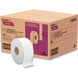 Select Jumbo Bath Tissue, Septic Safe, 2-Ply, White, 750'/Roll, 12/Case