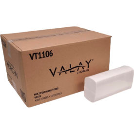 Valay Multi-Fold Towel, 1-Ply, 9-1/4"W x 9-1/16"L, White, 250/Pk, 16 Packs/Case