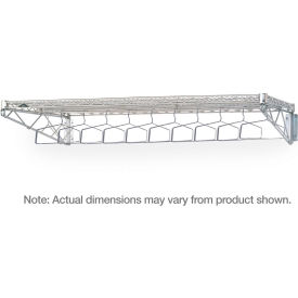 Wall Mount Garment Rack, 72"L x 24"W x 7-1/2"H, Silver
