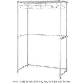 Upright Garment Rack, 60"L x 24"W x 74-5/8"H, Silver