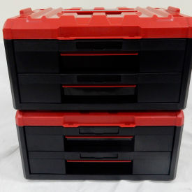 Mobile Stackable Toolbox Kit, 17-3/16"L x 14"W x 31-11/16"H, Black/Red
