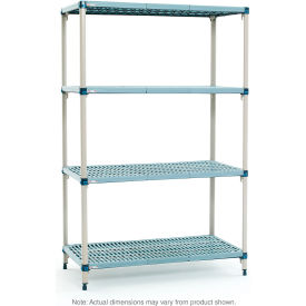 4-Tier Plastic Industrial Shelving Starter Unit, 71-13/16"W x 21-3/8"D x 62-3/16"H