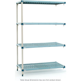4-Tier Plastic Industrial Shelving Add-On Unit, 71-13/16"W x 24-3/8"D x 74-3/16"H