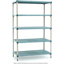 5-Tier Plastic Industrial Shelving Starter Unit, 71-13/16"W x 18-3/8"D x 74-3/16"H
