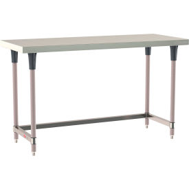 TableWorx 304 Stainless Steel Stationary Table, 72 x 30", 3-Sided Frame