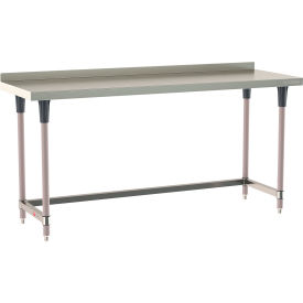 TableWorx 304 Stainless Steel Stationary Table, 72 x 24", 2" Backsplash