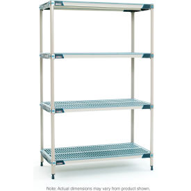4-Tier Plastic Industrial Shelving Starter Unit, 71-3/4"W x 18-1/4"D x 62-3/16"H