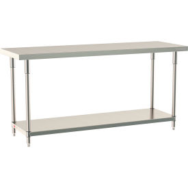 TableWorx 304 Stainless Steel Stationary Table, 72 x 24", Undershelf