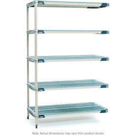 5-Tier Plastic Industrial Shelving Add-On Unit, 71-3/4"W x 24-1/4"D x 74-3/16"H
