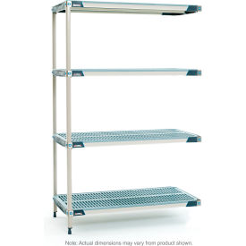 4-Tier Plastic Industrial Shelving Add-On Unit, 71-3/4"W x 24-1/4"D x 62-3/16"H