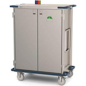 Surgical Case Cart with Solid Doors, 45-1/2"L x 28"W x 58-1/4"H, Gray/Silver